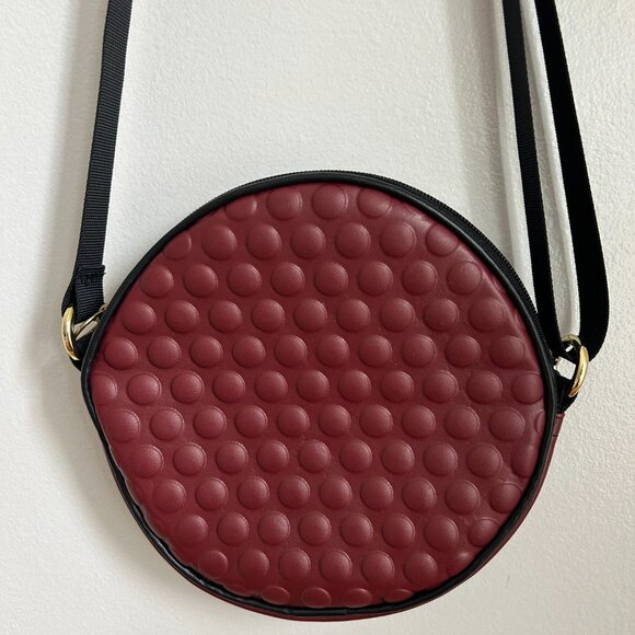 Andrea Valentini Handbags - Andrea Valentini Round CrossBody Burgundy Bag